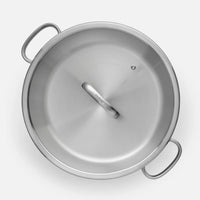 Kónická servírovací tegame pánev FABINI & Punčochář, ø 30 cm (3,5 l) - Nerezová beznýtová pánev se skleněnou poklicí