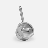 Rendlík FABINI & Punčochář, ø 16 cm (1,2 l) - Nerezový beznýtový rendlík z jednovrstvé nerezové oceli se skleněnou poklicí