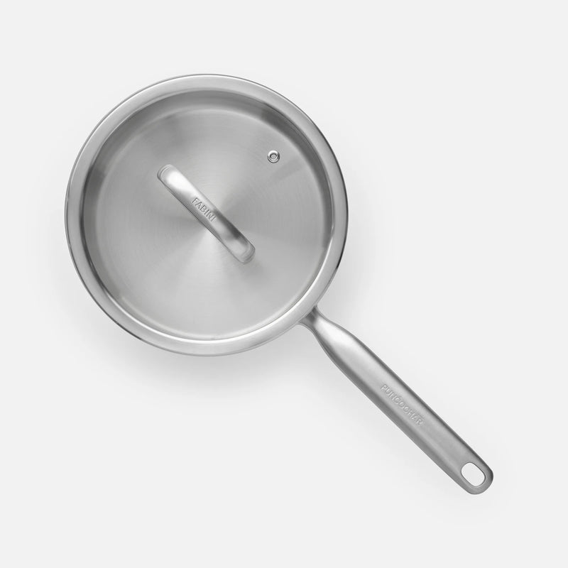 Rendlík FABINI & Punčochář, ø 20 cm (2 l) - Nerezový beznýtový rendlík z jednovrstvé nerezové oceli se skleněnou poklicí