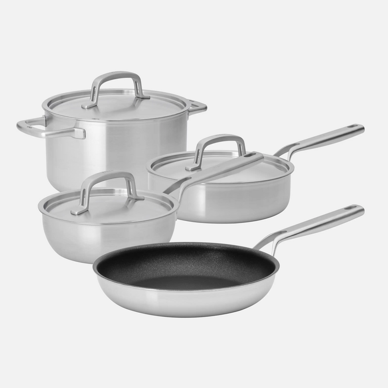 Pokročilá sada nádobí Lucca 3.0, 7 dílů - Nerezové beznýtové nádobí z vícevrstvé nerezové oceli
