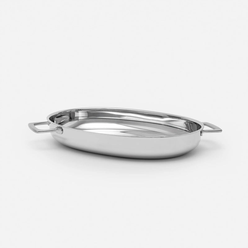 Oválný pekáč Lucca 4.0 Pro - Nerezový pekáč z leštěné vícevrstvé nerezové oceli s poklopem a roštem