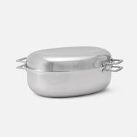 Oválný pekáč Lucca 4.0 Pro - Nerezový pekáč z leštěné vícevrstvé nerezové oceli s poklopem a roštem