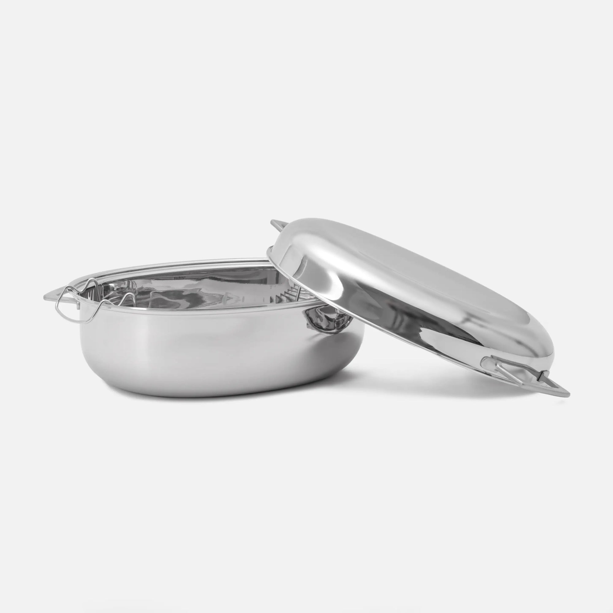 Oválný pekáč Lucca 4.0 Pro - Nerezový pekáč z leštěné vícevrstvé nerezové oceli s poklopem a roštem