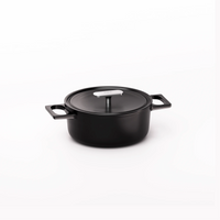 Smaltovaný litinový kastrol Mattia 3.0 s poklicí Ø 20 cm (2 l), černý