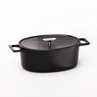 Oválný pekáč ze smaltované litiny Mattia 3.0 s poklicí 33×25 cm, černý