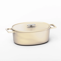 Oválný pekáč ze smaltované litiny Mattia 3.0 s poklicí 33×25 cm,, krémový