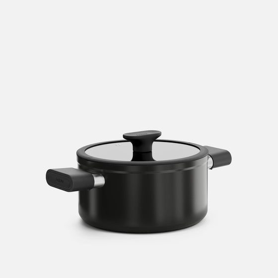 Hrnec Meda 5.0 Economy, ø 20 cm (2,6 l) - Nepřilnavý hrnec s keramickým povrchem s poklicí, černý