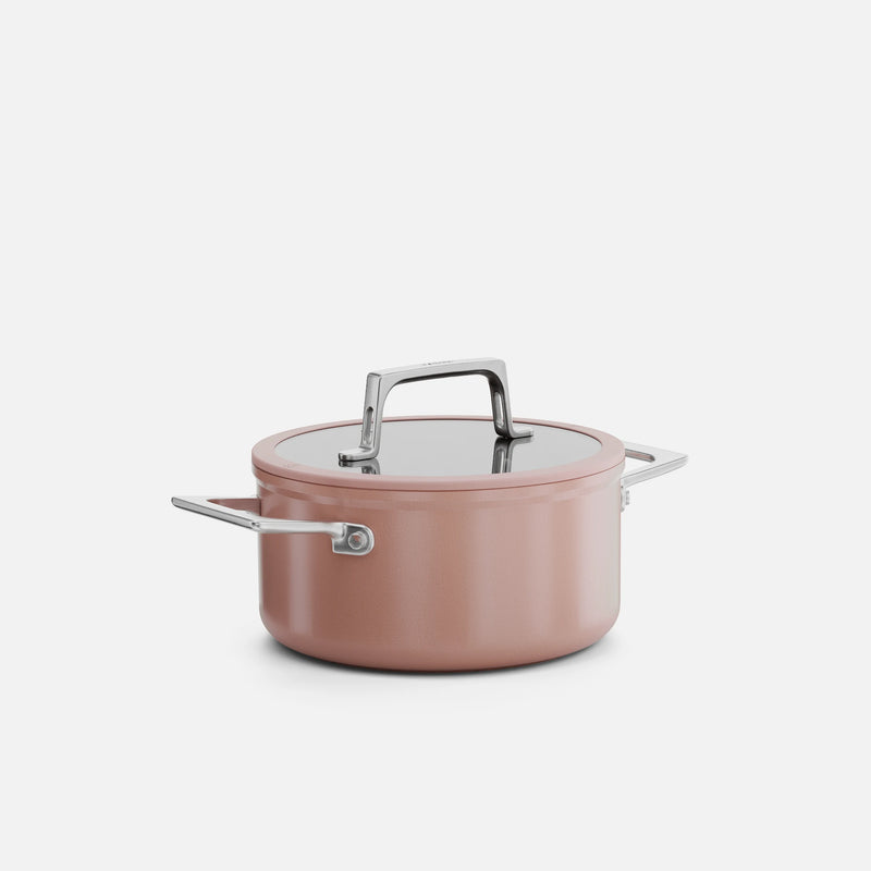 Hrnec Meda 5.0 Pro, ø 20 cm (2,6 l) - Nepřilnavý hrnec s keramickým povrchem s poklicí, broskvově růžový