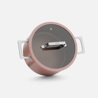 Kastrol Meda 5.0 Pro, ø 24 cm (5,4 l) - Nepřilnavý hrnec s keramickým povrchem s poklicí, broskvově růžový