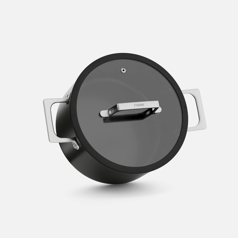 Kastrol Meda 5.0 Pro, ø 24 cm (5,4 l) - Nepřilnavý hrnec s keramickým povrchem s poklicí, černý