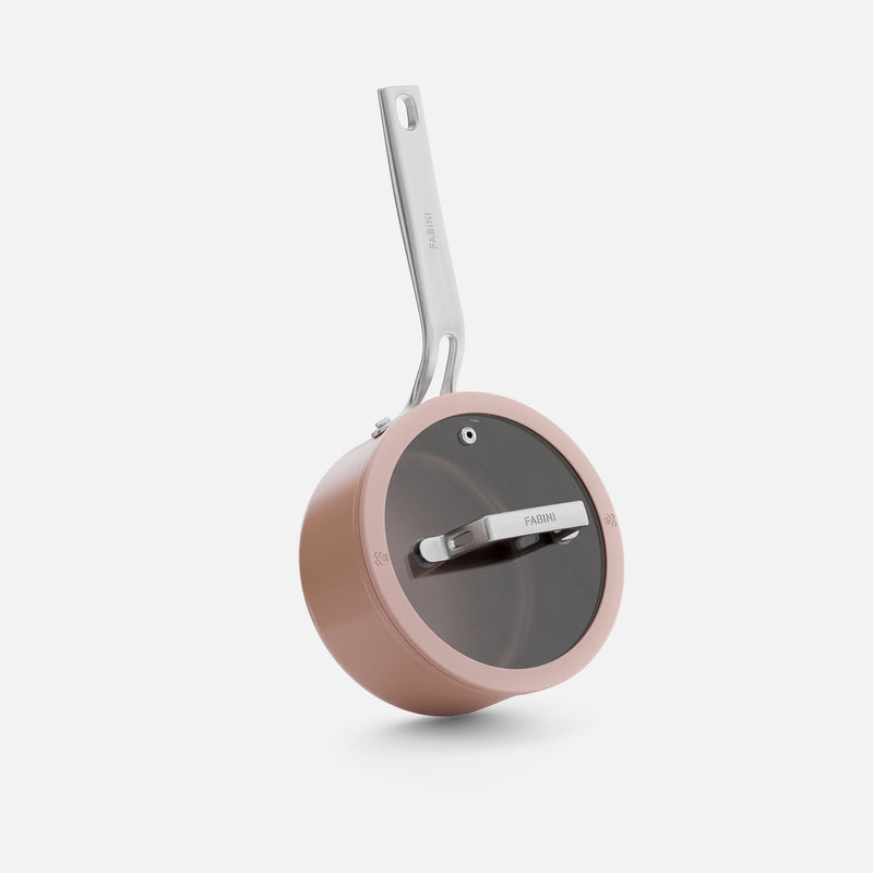 Rendlík Meda 5.0 Pro, ø 16 cm (1,2 l) - Nepřilnavý rendlík s keramickým povrchem s poklicí, broskvově růžový