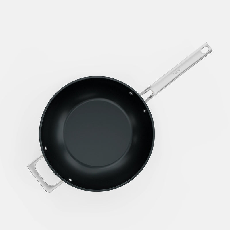 Wok pánev Meda 5.0 Pro, ø 28 cm - Nepřilnavá pánev s keramickým povrchem s poklicí, černá