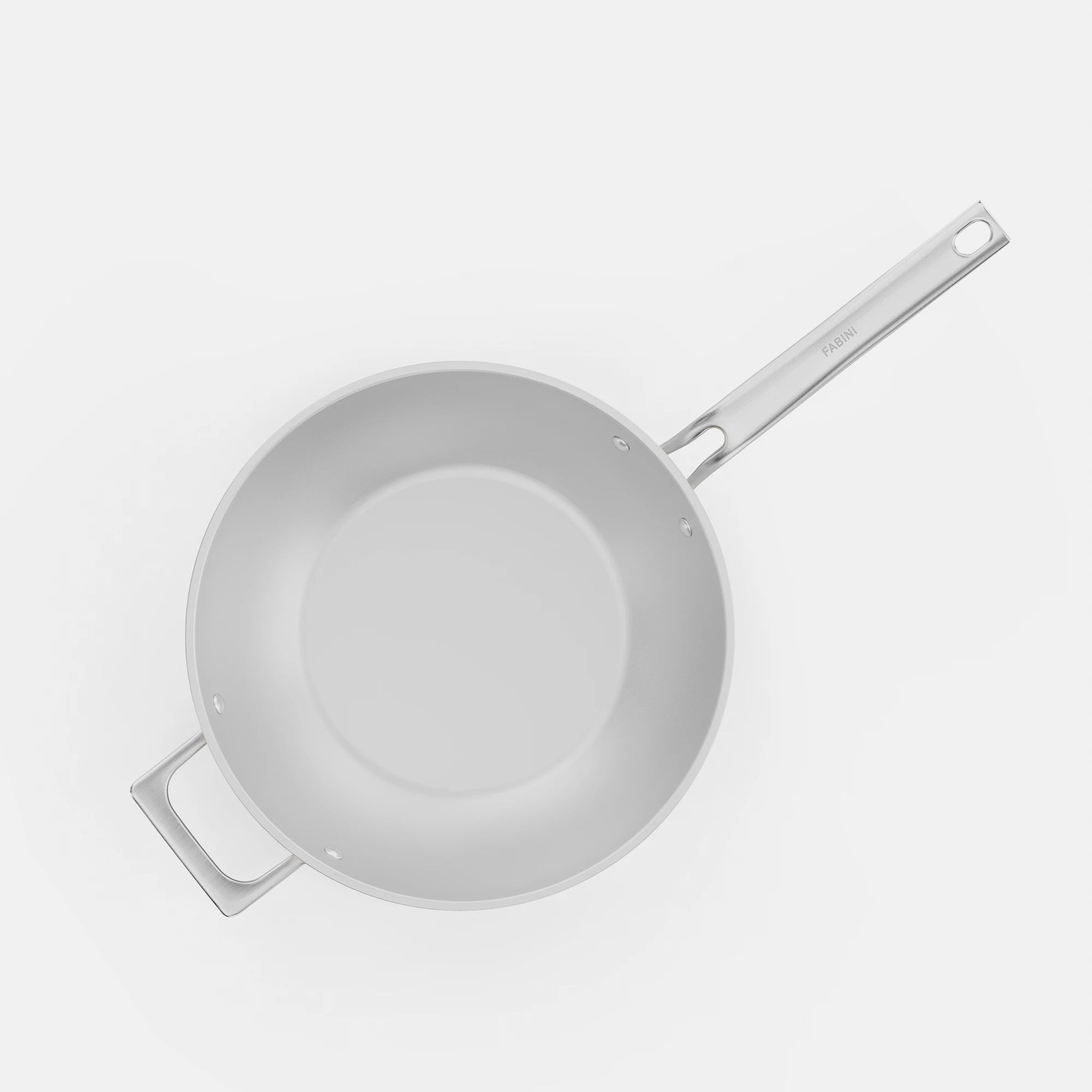 Wok pánev Meda 5.0 Pro, ø 28 cm - Nepřilnavá pánev s keramickým povrchem s poklicí, světle šedá