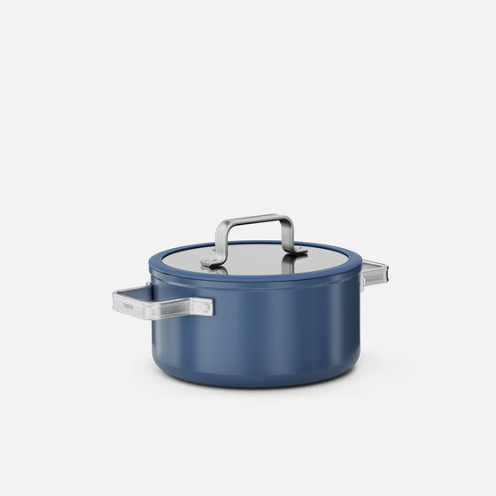 Hrnec Meda 5.0 Standard, ø 20 cm (2,6 l) - Nepřilnavý hrnec s keramickým povrchem s poklicí, modrý