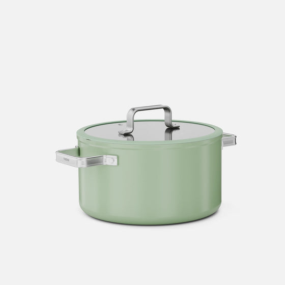 Kastrol Meda 5.0 Standard, ø 24 cm (5,4 l) - Nepřilnavý kastrol s keramickým povrchem s poklicí, šalvějově zelený