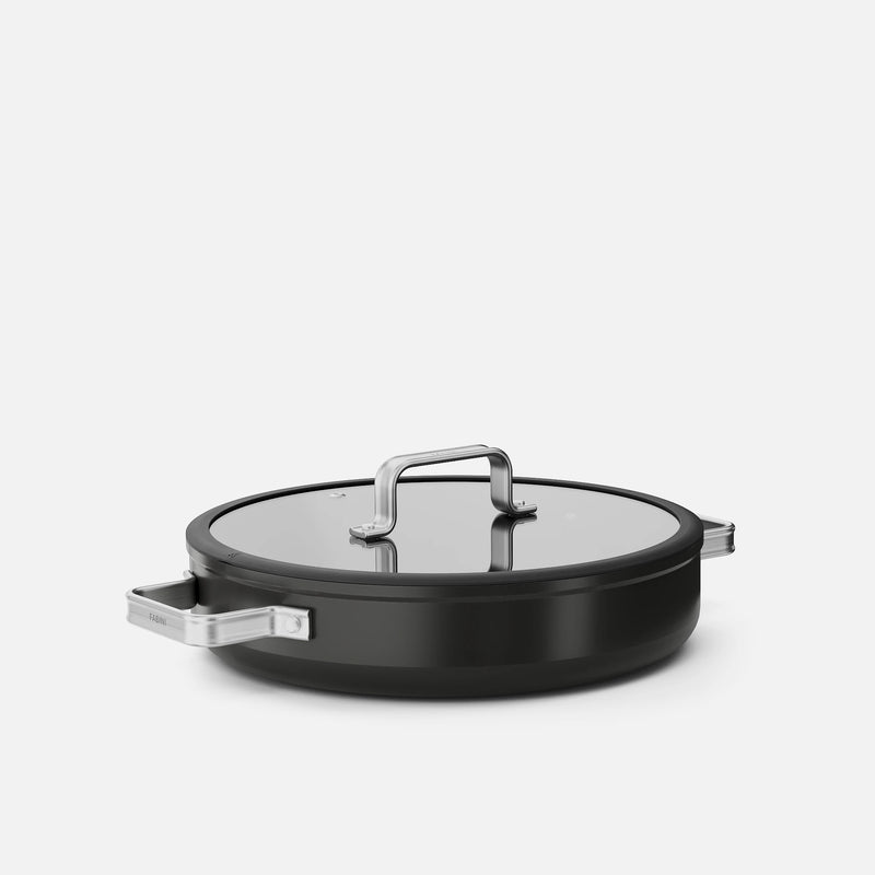 Servírovací tegame pánev Meda 5.0 Standard, ø 28 cm - Nepřilnavá pánev s keramickým povrchem s poklicí, černá