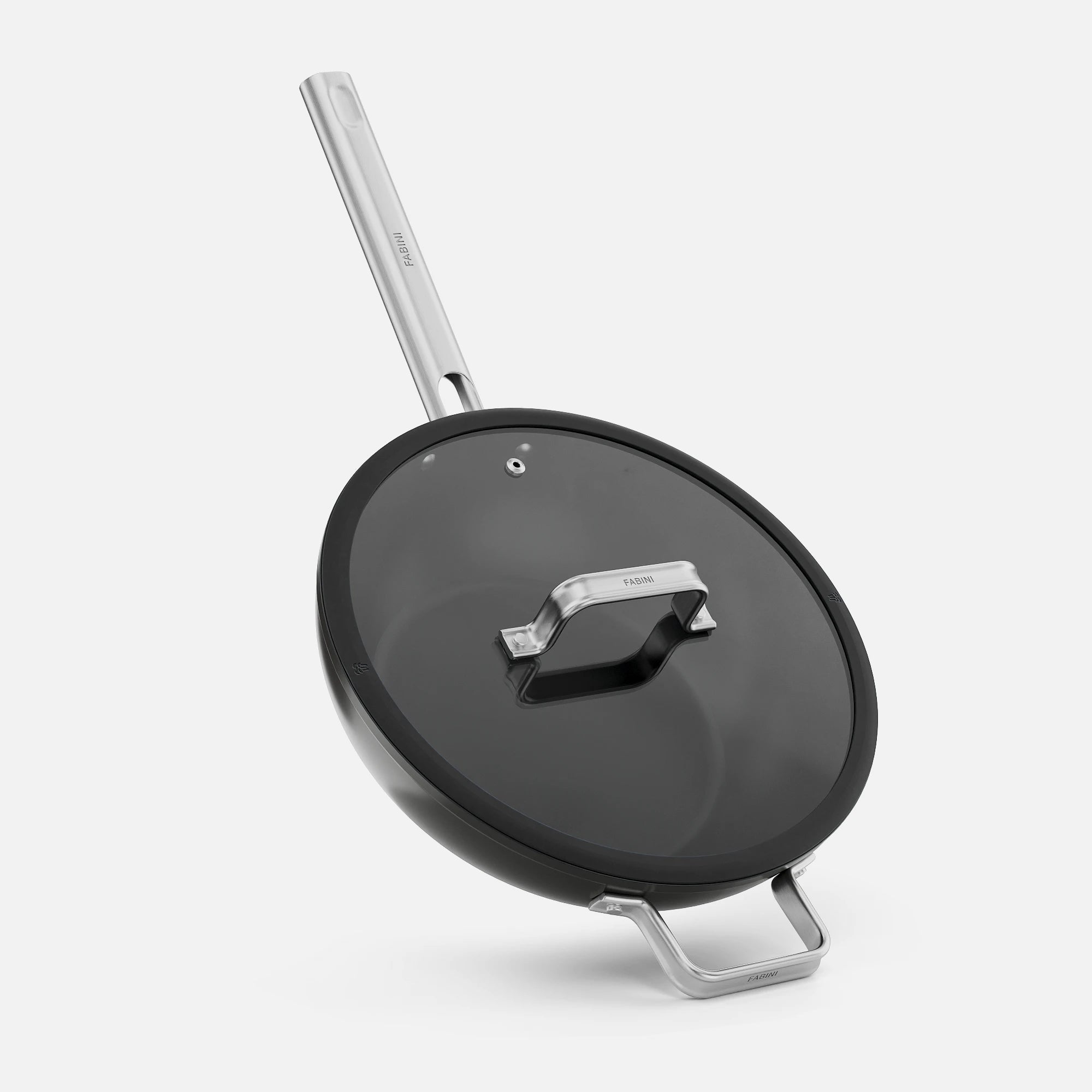 Wok pánev Meda 5.0 Standard, ø 28 cm - Nepřilnavá pánev s keramickým povrchem s poklicí, černá
