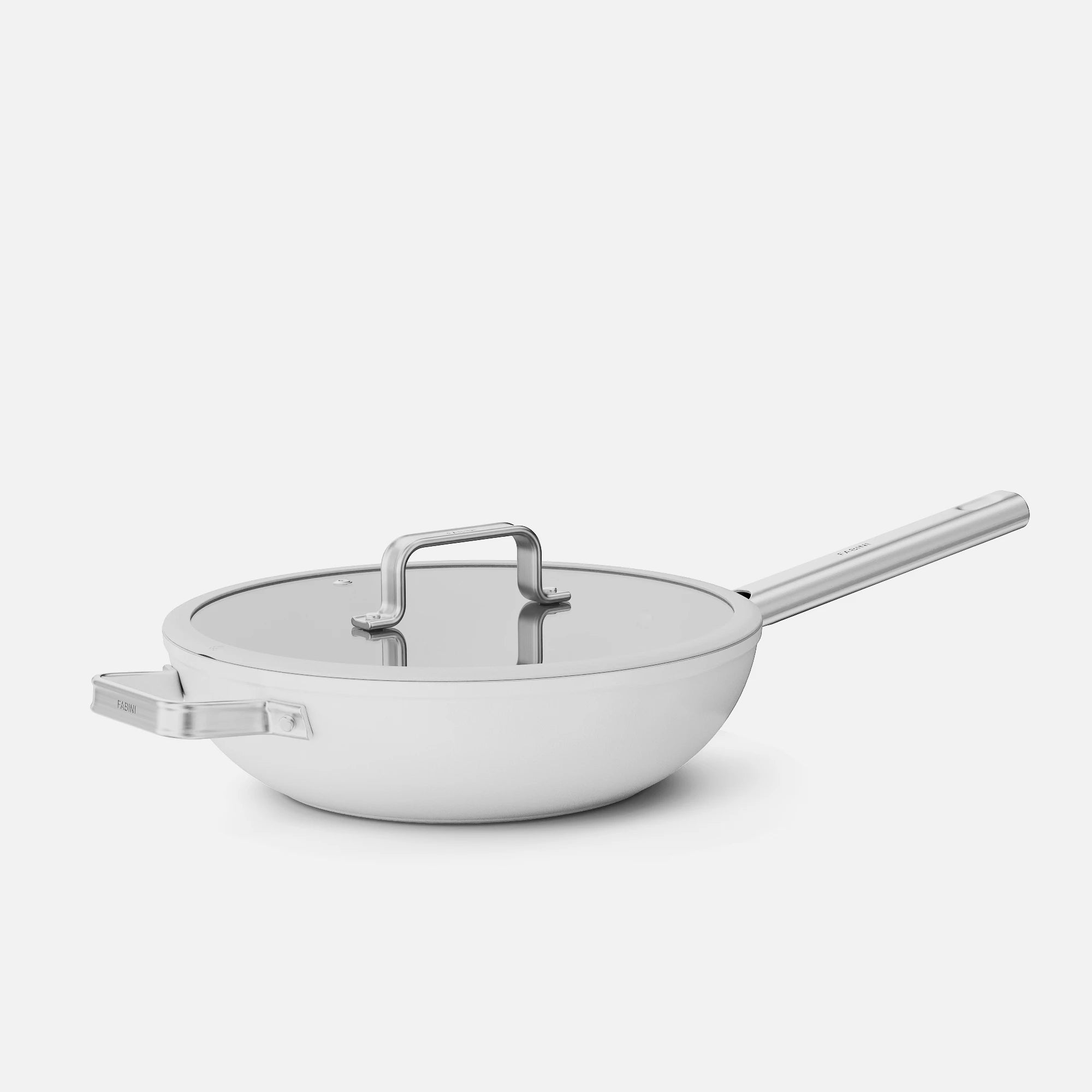 Wok pánev Meda 5.0 Standard, ø 28 cm - Nepřilnavá pánev s keramickým povrchem s poklicí, krémová