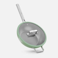 Wok pánev Meda 5.0 Standard, ø 28 cm - Nepřilnavá pánev s keramickým povrchem s poklicí, šalvějově zelená
