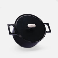 Kastrol Mattia 3.0 Standard, ø 26 cm (5,5 l) - Smaltovaný litinový kastrol s poklicí, lesklý černý