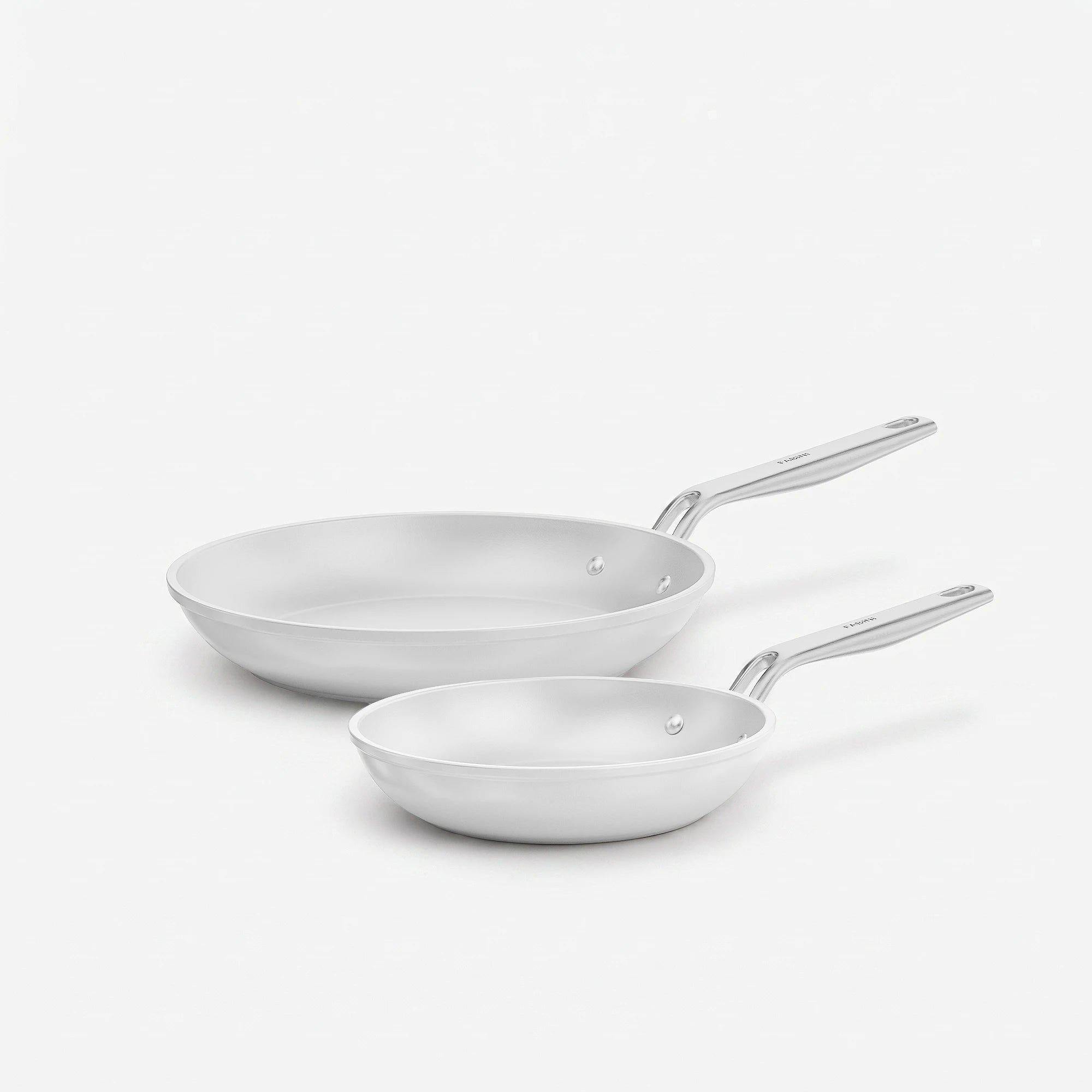 Sada pánví Meda 5.0 Pro, ø 20 cm + ø 26 cm, 2 díly - Nepřilnavé pánve s keramickým povrchem, světle šedé