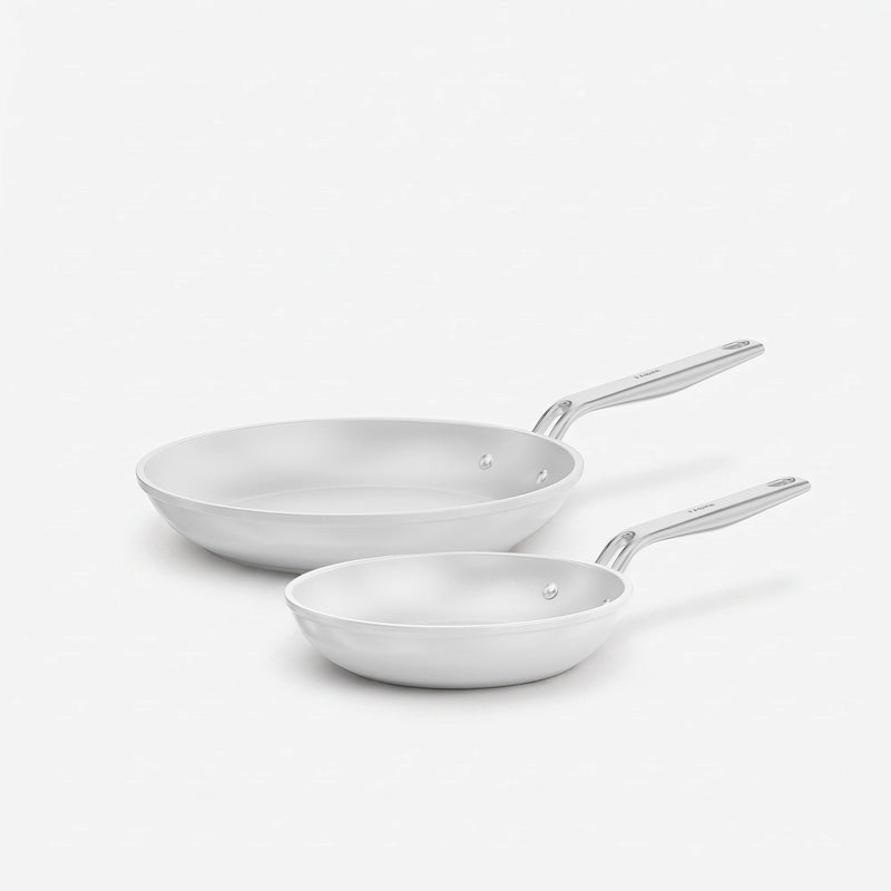 Sada pánví Meda 5.0 Pro, ø 20 cm + ø 26 cm, 2 díly - Nepřilnavé pánve s keramickým povrchem, světle šedé