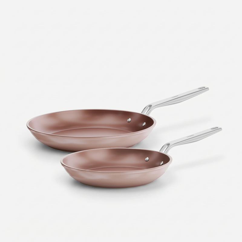 Sada pánví Meda 5.0 Pro, ø 24 cm + ø 28 cm, 2 díly - Nepřilnavé pánve s keramickým povrchem, broskvově růžové