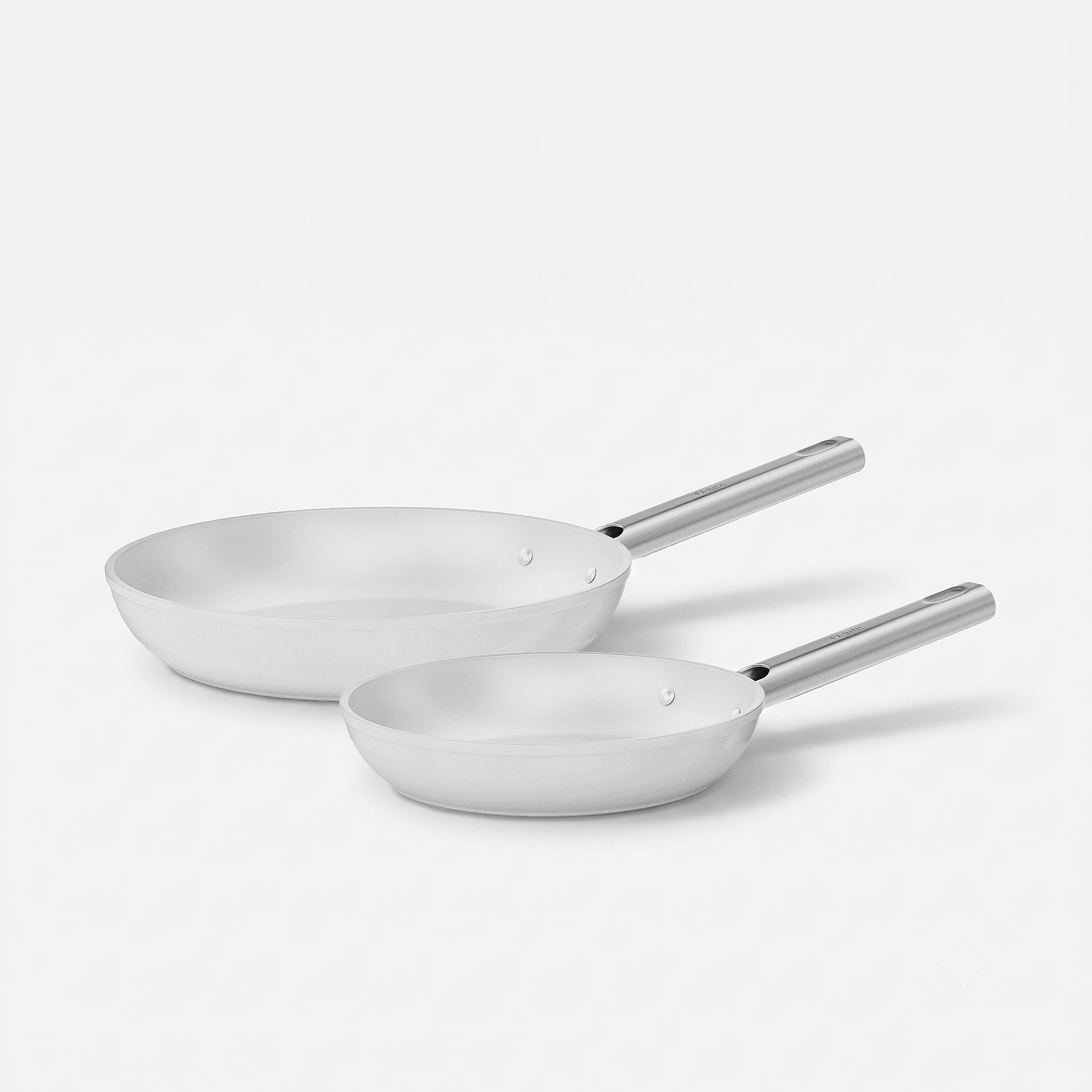 Sada pánví Meda 5.0 Standard, ø 20 cm + ø 26 cm, 2 díly - Nepřilnavé pánve s keramickým povrchem, krémové