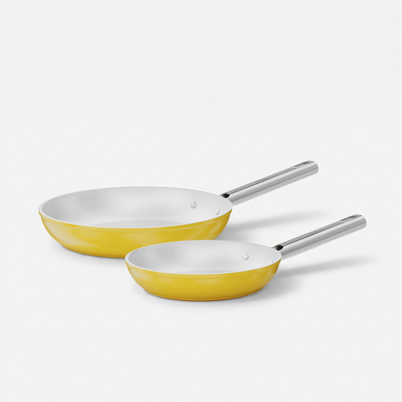 Sada pánví Meda 5.0 Standard, ø 20 cm + ø 26 cm, 2 díly - Nepřilnavé pánve s keramickým povrchem, žluté