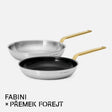 Sada pánví FABINI & Forejt, ø 26 cm, 2 díly - Nerezová beznýtová pánev z vícevrstvé nerezové oceli + nepřilnavá nerezová beznýtová pánev s keramickým povrchem z vícevrstvé nerezové oceli