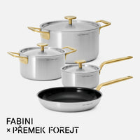 Střední sada FABINI & Forejt, 7 dílů - Nerezové beznýtové nádobí z vícevrstvé nerezové oceli