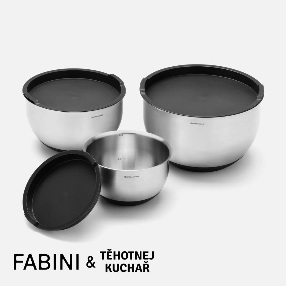 Sada mís FABINI & Těhotnej kuchař, 6 dílů - Nerezové mísy