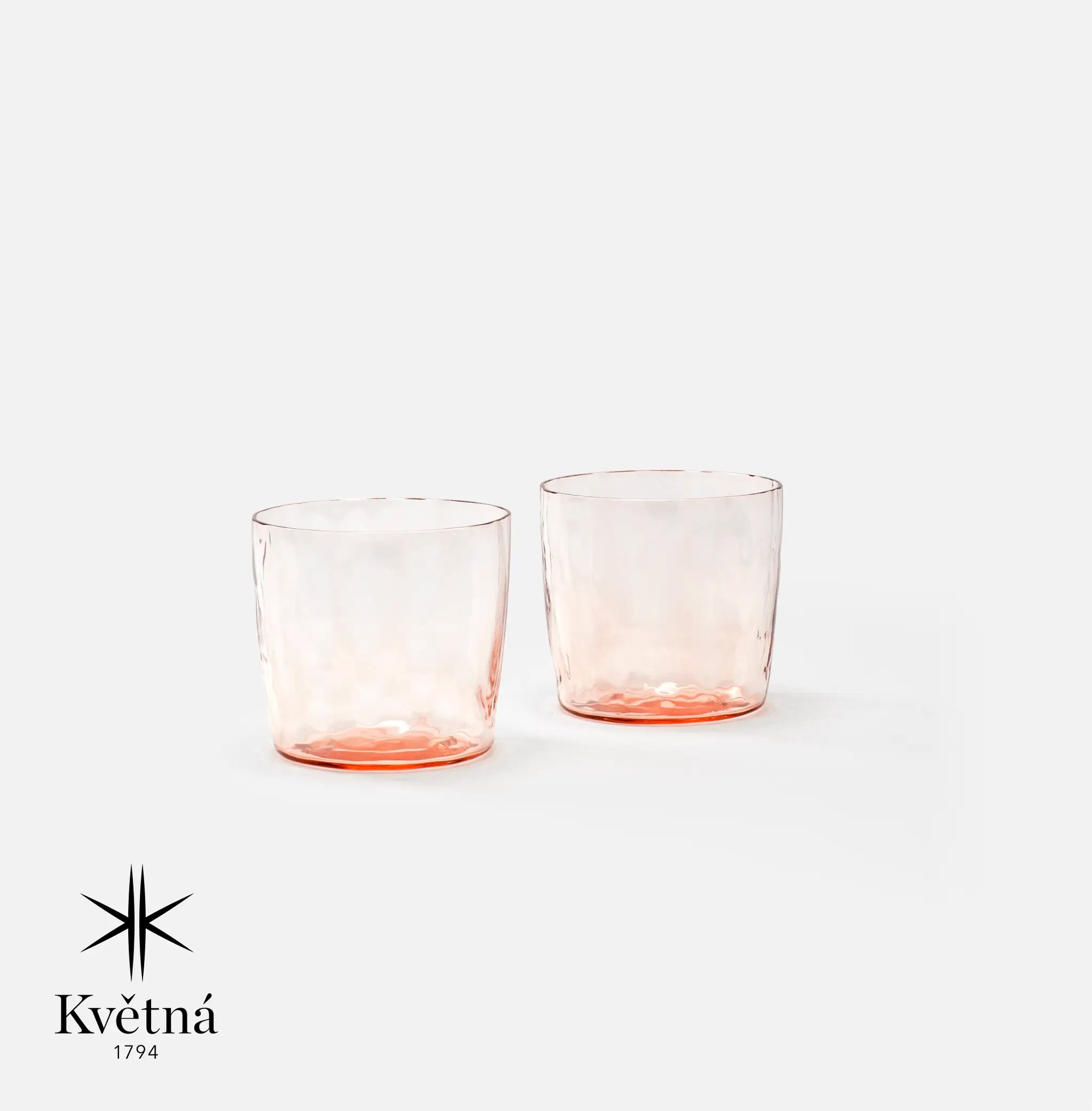 Sada 2 skleniček z foukaného skla FABINI & Tomáš Kučera 200 ml, světle růžová