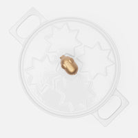 Vánoční kastrol Mattia 3.0 Standard, ø 26 cm (5,5 l) - Smaltovaný litinový kastrol s poklicí, bílý