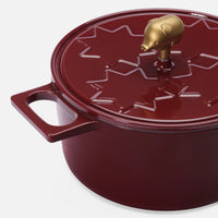 Vánoční kastrol Mattia 3.0 Standard, ø 26 cm (5,5 l) - Smaltovaný litinový kastrol s poklicí, vínový