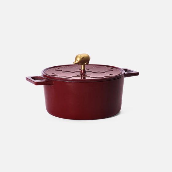 Vánoční kastrol Mattia 3.0 Standard, ø 26 cm (5,5 l) - Smaltovaný litinový kastrol s poklicí, vínový